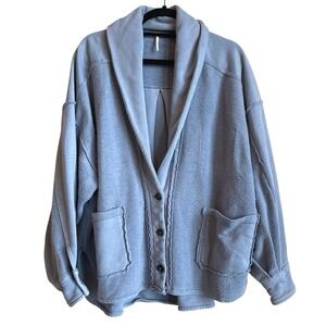 NEW! FREE PEOPLE Jordan slouchy jacket XS oversized shacket inverse Larkspur